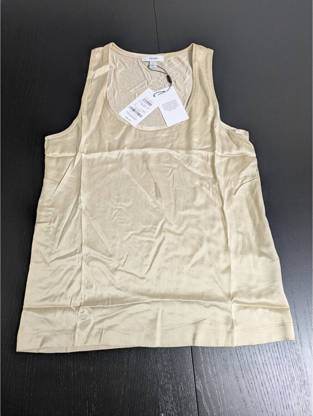 Reiss Ruby Silk Front Cami Tank Top in Neutral, Size S